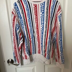 Tommy Hilfiger Vintage Red and Blue Striped Logo Shirt